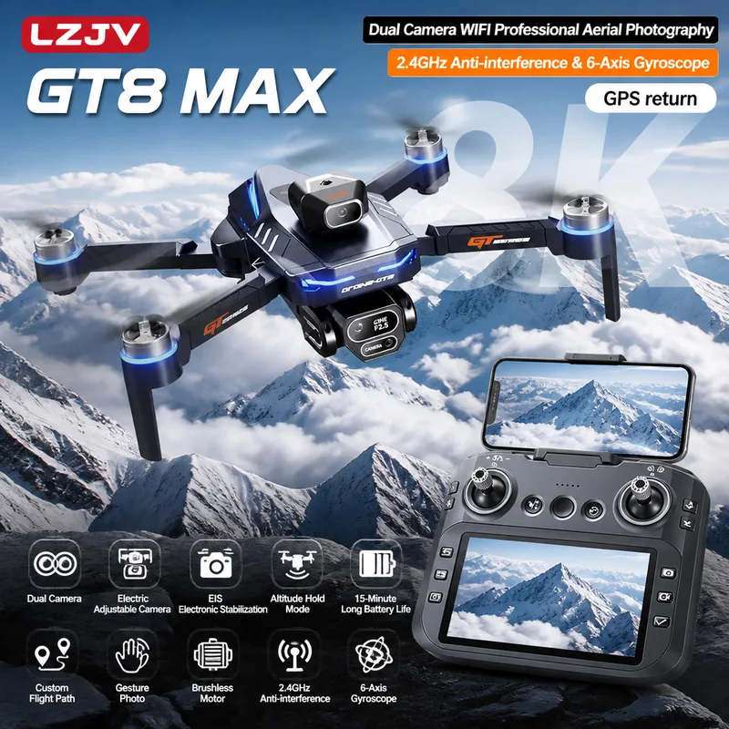 Drone Camera Professional - GT8 Max Opvouwbare Drone 8K HD