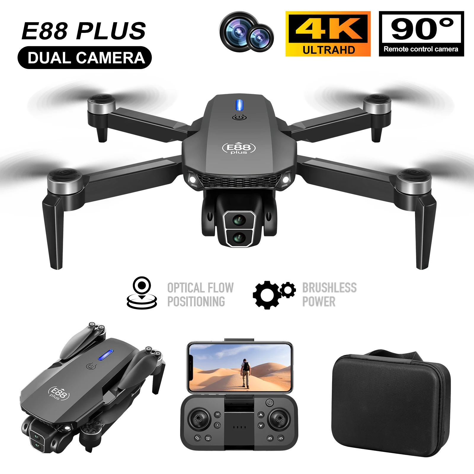 Nieuwe E88 Plus Quadcopter Dro - Drone Camera Hd recensie en prijs